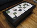 glass and natural stone tile table